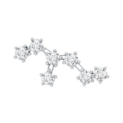 Diamond Leo Constellation Crawler Earring for Helix Piercing