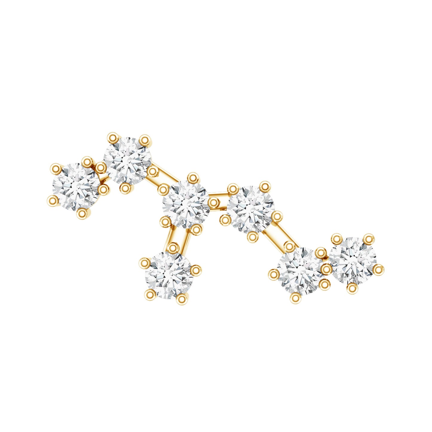 Diamond Leo Constellation Crawler Earring for Helix Piercing