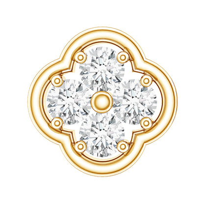 Diamond Flower Cluster Earring for Helix Piercing