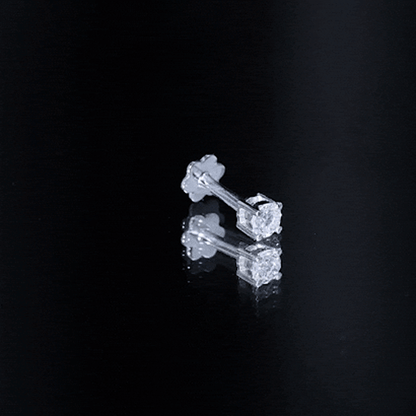 Minimalist Diamond Solitaire Earring for Tragus Piercing