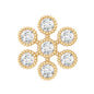 Round Diamond Flower Earring in Beaded Bezel Setting