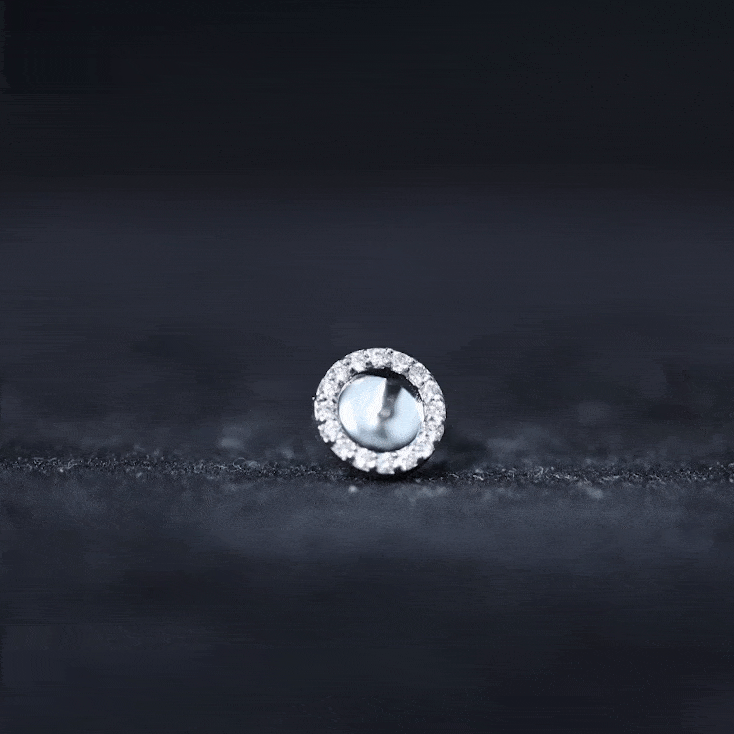 Brilliant Cut Diamond Circle Earring for Helix Piercing