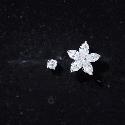Marquise Diamond Flower Cartilage Earring Set