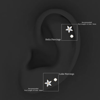 Marquise Diamond Flower Cartilage Earring Set
