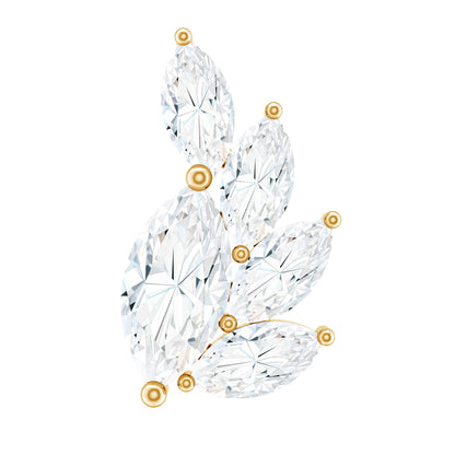 Marquise Diamond Cluster Helix Earring with Flat Back