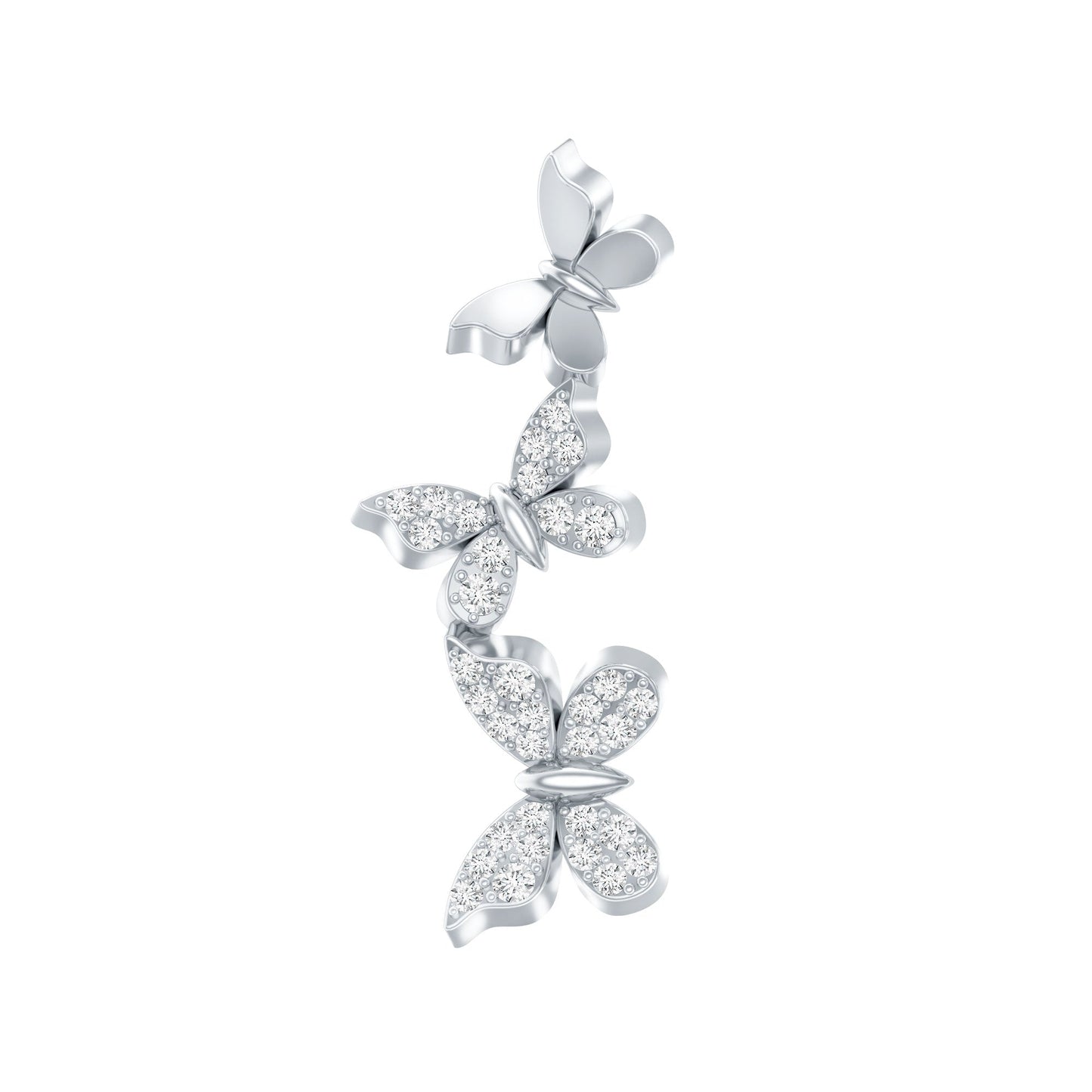 Diamond Butterfly Crawler Earring for Helix Piercing