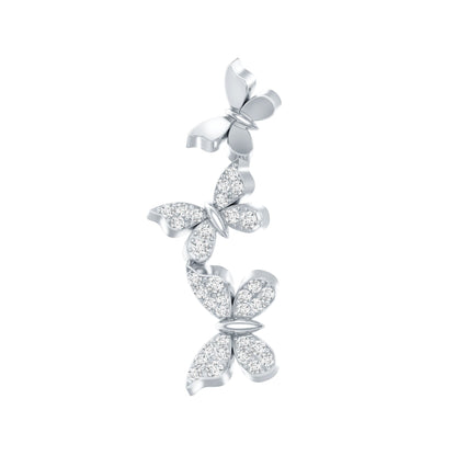 Diamond Butterfly Crawler Earring for Helix Piercing