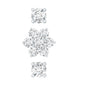 Certified Diamond Flower Helix Earring Set of 3