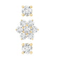 Certified Diamond Flower Helix Earring Set of 3