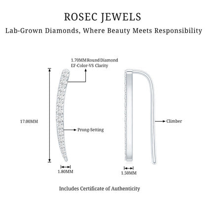Graduated Style Diamond Climber Helix Earring