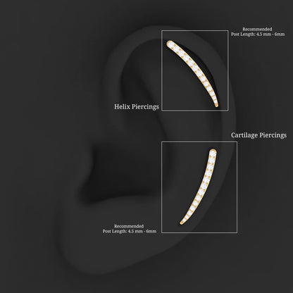 Graduated Style Diamond Climber Helix Earring