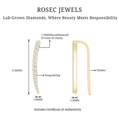 Graduated Style Diamond Climber Helix Earring