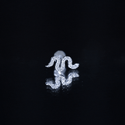 Certified Diamond Snake Earring for Cartilage Piercing