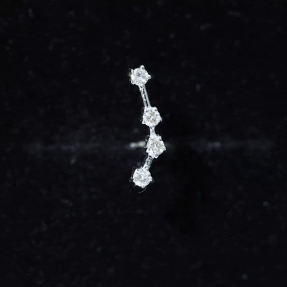Diamond Aquarius Zodiac Earring for Helix Piercing
