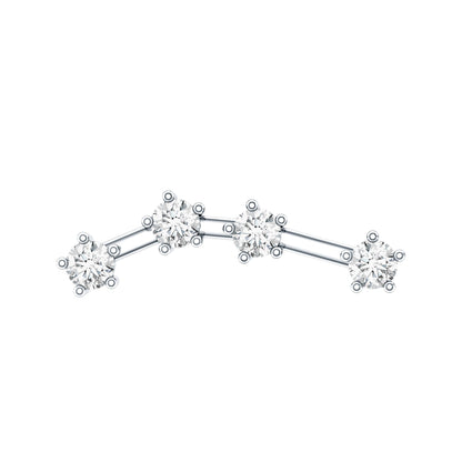 Diamond Aquarius Zodiac Earring for Helix Piercing