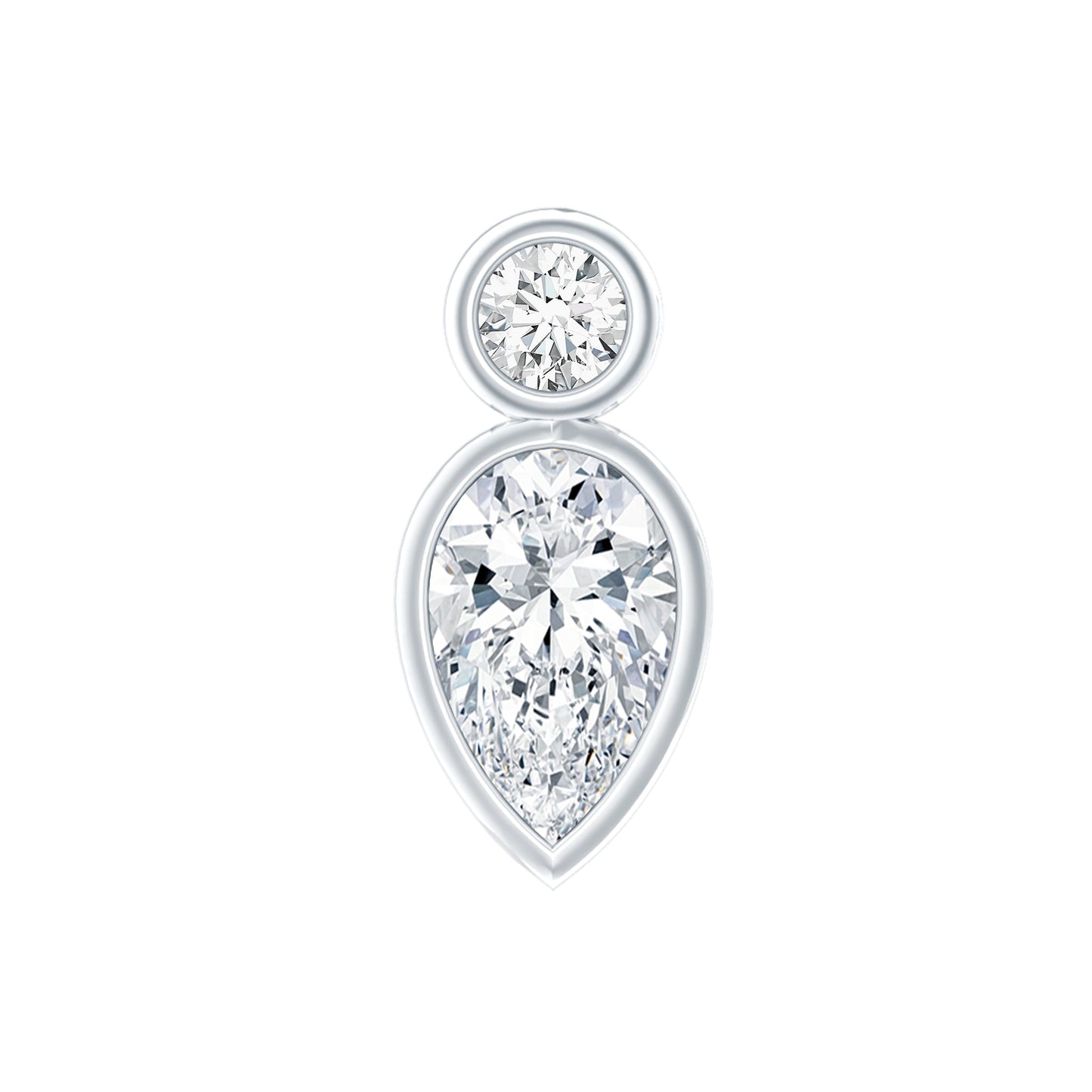 Pear Shape Diamond Two Stone Helix Earring
