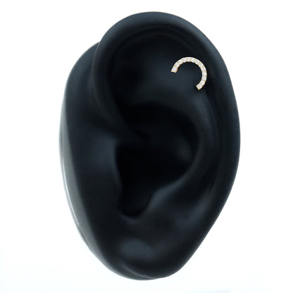 Certified Diamond Half Circle Earring for Piercing