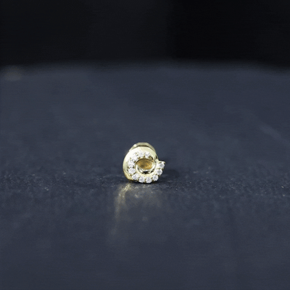 Certified Diamond Spiral Earring for Cartilage Piercing
