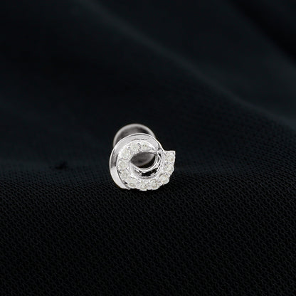 Certified Diamond Spiral Earring for Cartilage Piercing