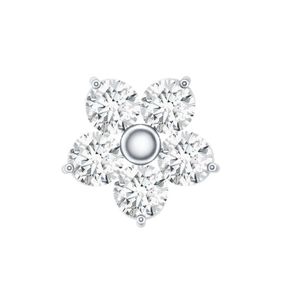 Minimalist Diamond Flower Tragus Earring with Flat Back