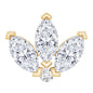 Marquise Diamond Lotus Earring for Cartilage Piercing
