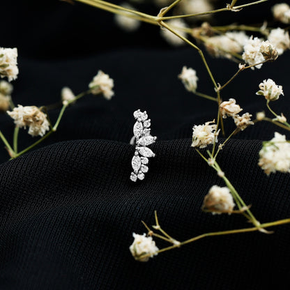 Unique Diamond Crawler Earring for Cartilage Piercing
