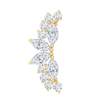 Unique Diamond Crawler Earring for Cartilage Piercing