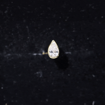 Pear Shape Diamond Solitaire Cartilage Earring