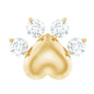 Diamond and Heart Dog Paw Print Cartilage Earring