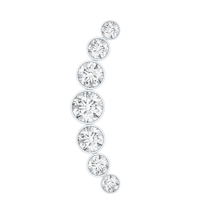 Graduated Diamond Crawler Helix Earring in Bezel Set