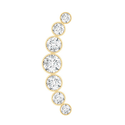 Graduated Diamond Crawler Helix Earring in Bezel Set