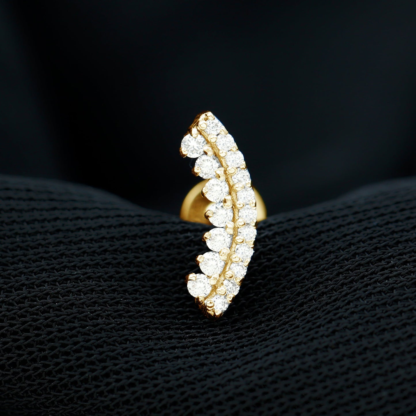 Certified Diamond Curved Cartilage Earring for Women