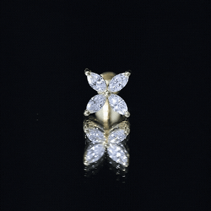 Marquise Four Petal Flower Cartilage Earring