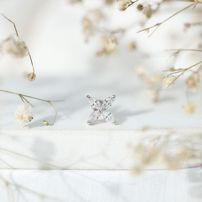 Marquise Four Petal Flower Cartilage Earring