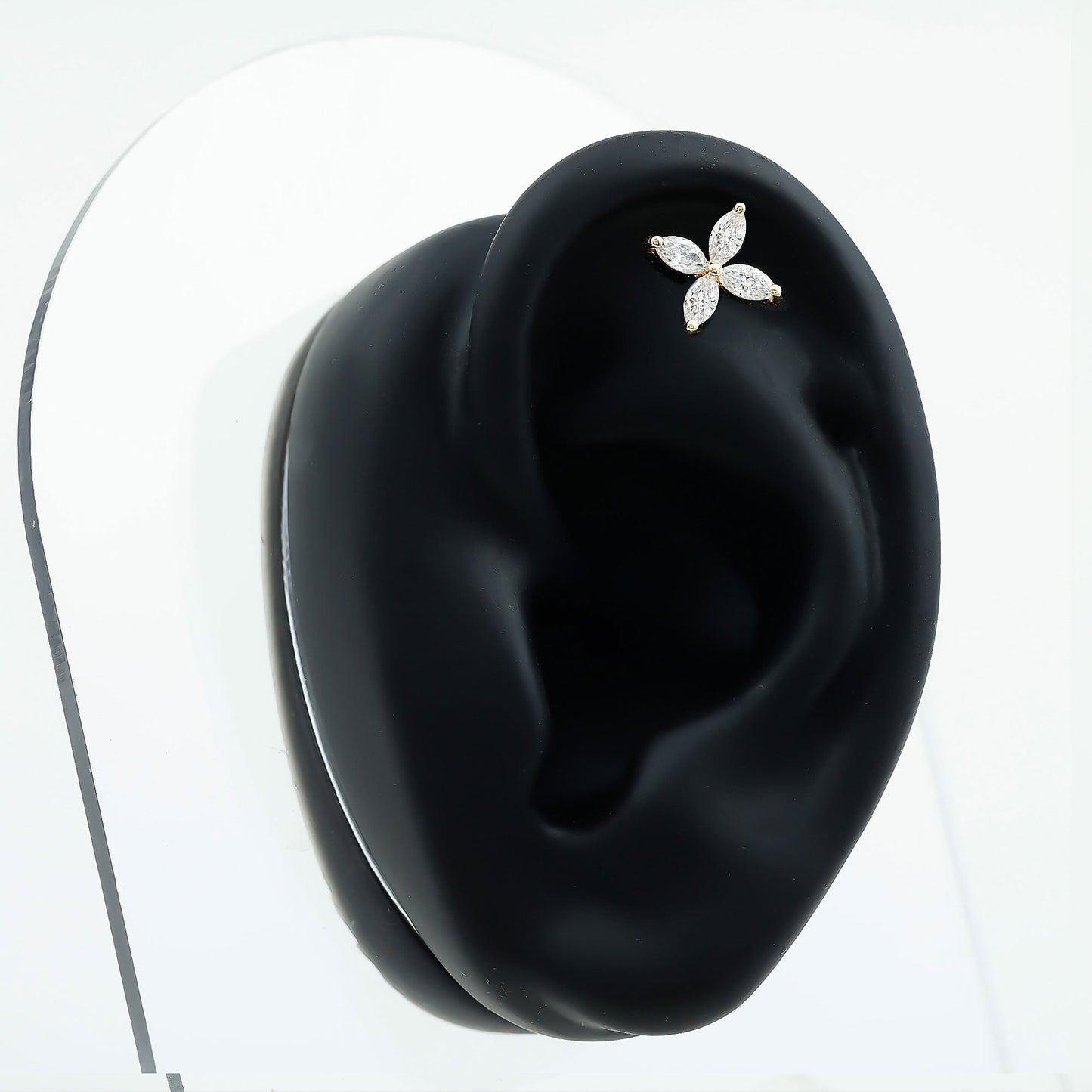 Marquise Four Petal Flower Cartilage Earring