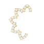 Certified Diamond Curved Floral Earring for Cartilage Piercing