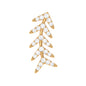 Minimalist Diamond Leaf Crawler Earring for Helix Piercing