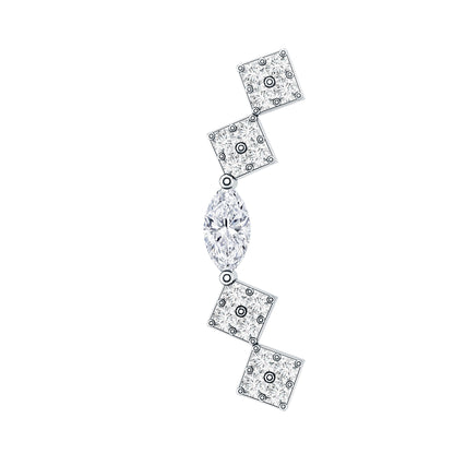 Elegant Diamond Ear Crawler Earring for Helix Piercing