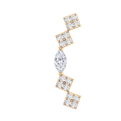 Elegant Diamond Ear Crawler Earring for Helix Piercing