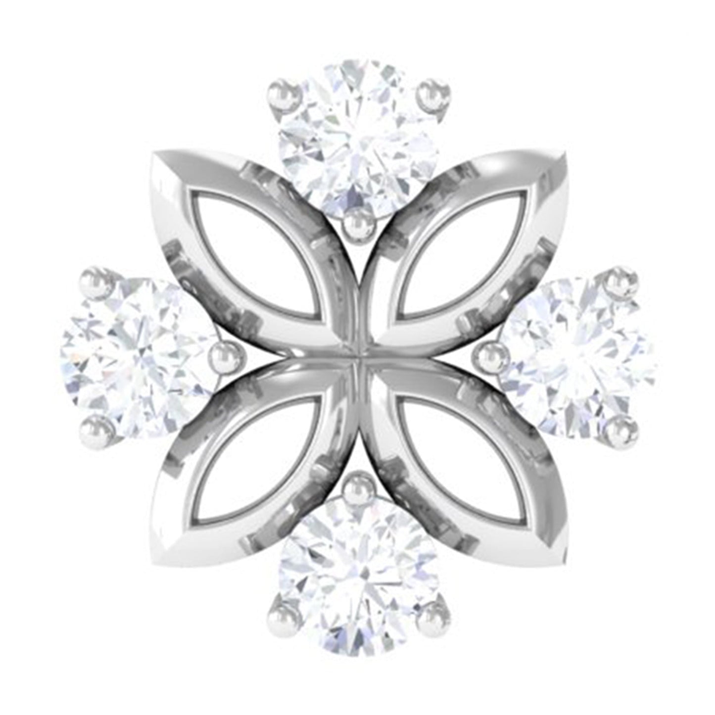 Nature Inspired Certified Diamond Flower Earring for Helix Piercing