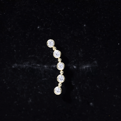 Bezel Set Diamond Crawler Earring for Cartilage Piercing