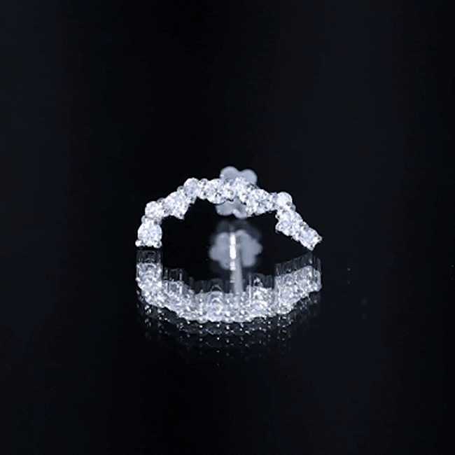 Certified Diamond Curved Crawler Earring for Women