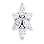 Marquise Diamond Cluster Flower Earring with Flat Back