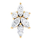 Marquise Diamond Cluster Flower Earring with Flat Back