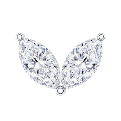 Marquise Diamond Two Stone Earring for Tragus Piercing
