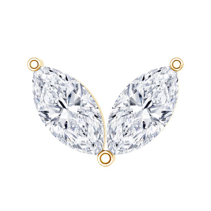 Marquise Diamond Two Stone Earring for Tragus Piercing