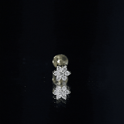 Simple Diamond Flower Cartilage Earring