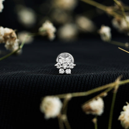 Simple Diamond Flower Cartilage Earring