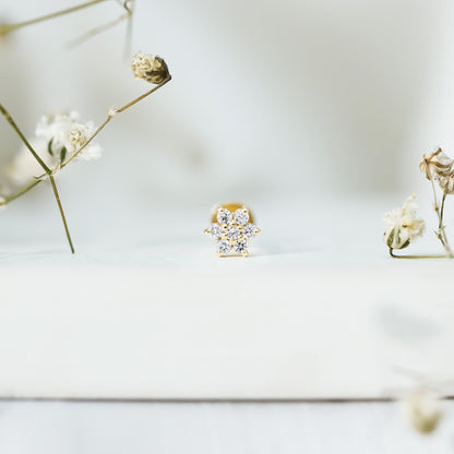 Simple Diamond Flower Cartilage Earring