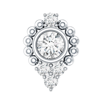 Bezel Set Diamond Minimalist Earring for Tragus Piercing